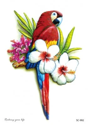 Parrot in flowers