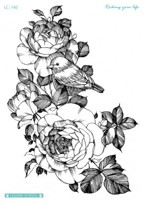 Bird and flowers
