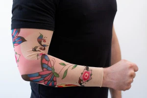 Tattoo Sleeve Pink Butterflies