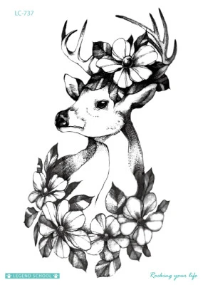 Deer with Flowers