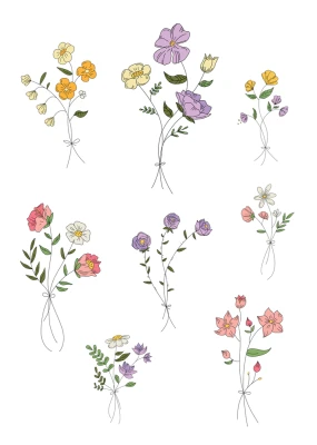 Handdrawn Bouquets