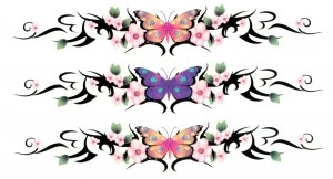 Butterflies and flowers